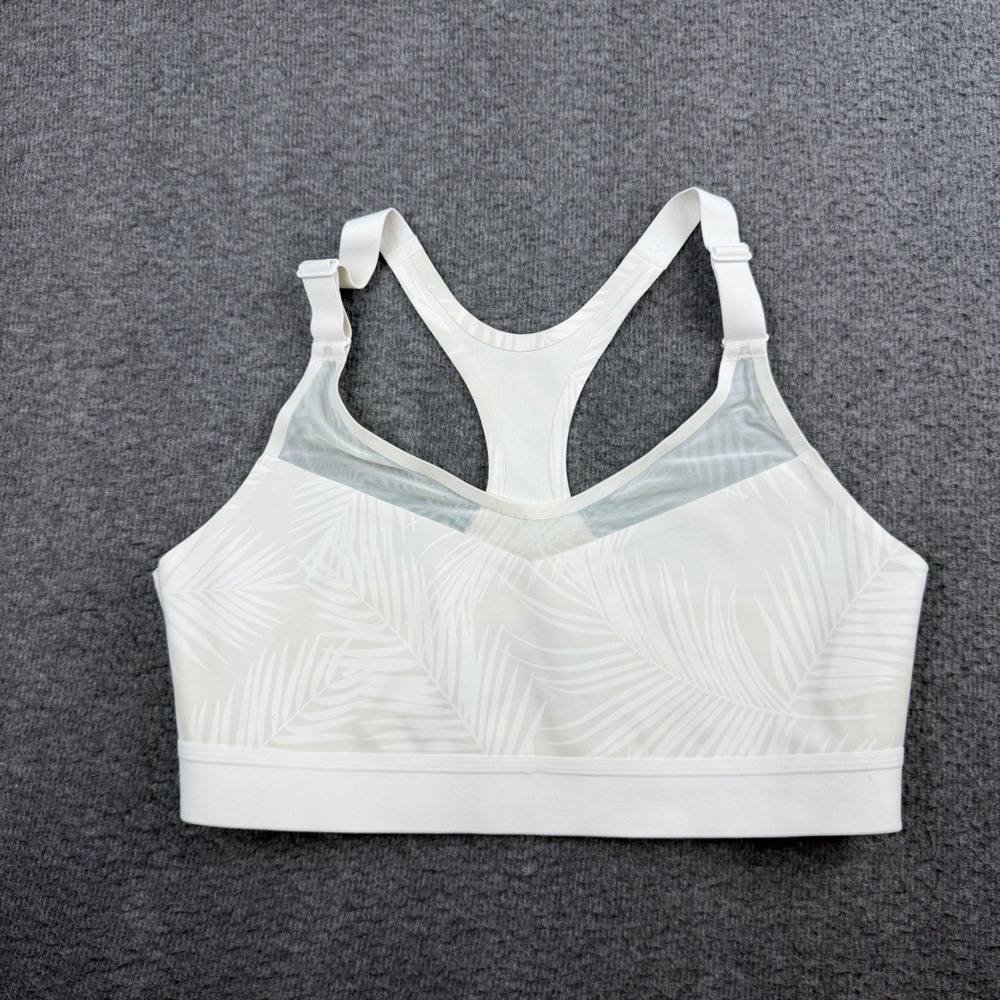 Victoria Sport Sports Bra Women's Medium Ivory Palm Leaf Mesh Racerback Active